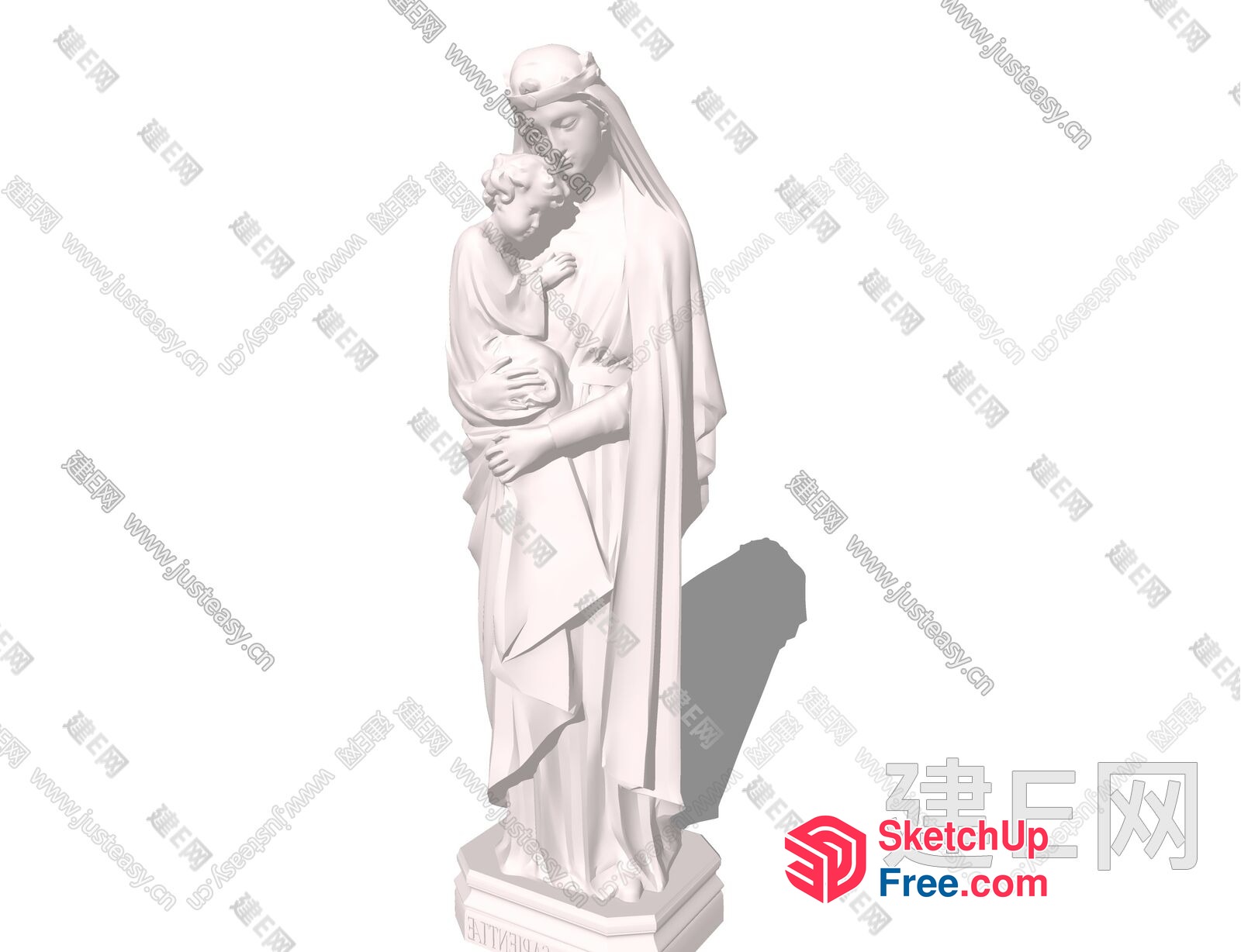 A Motherly Figure Holding A Child In Her Arms 3D SketchUp File