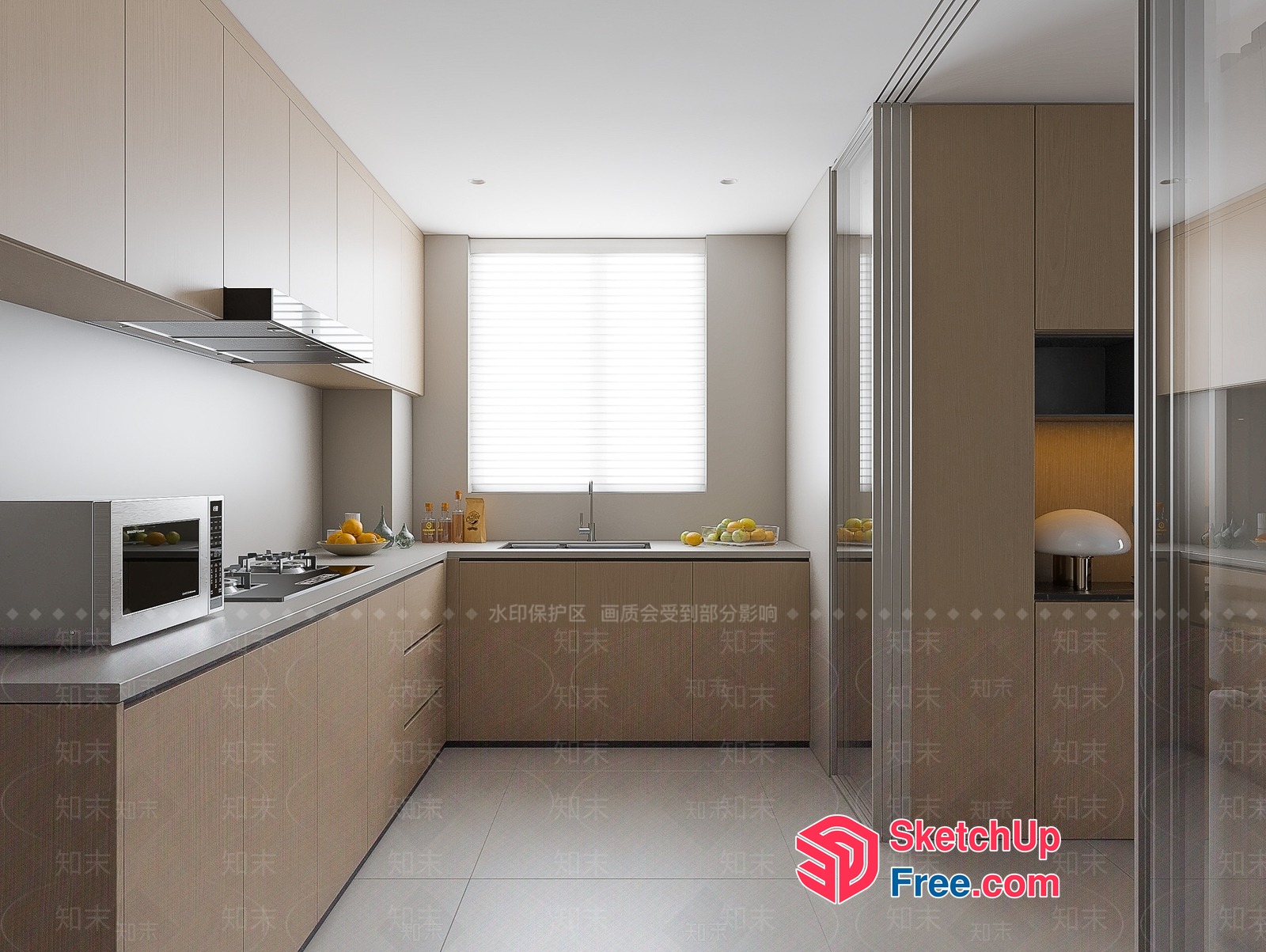 Modern Kitchen Interior With Sleek Cabinets And Countertops 3D SketchUp File