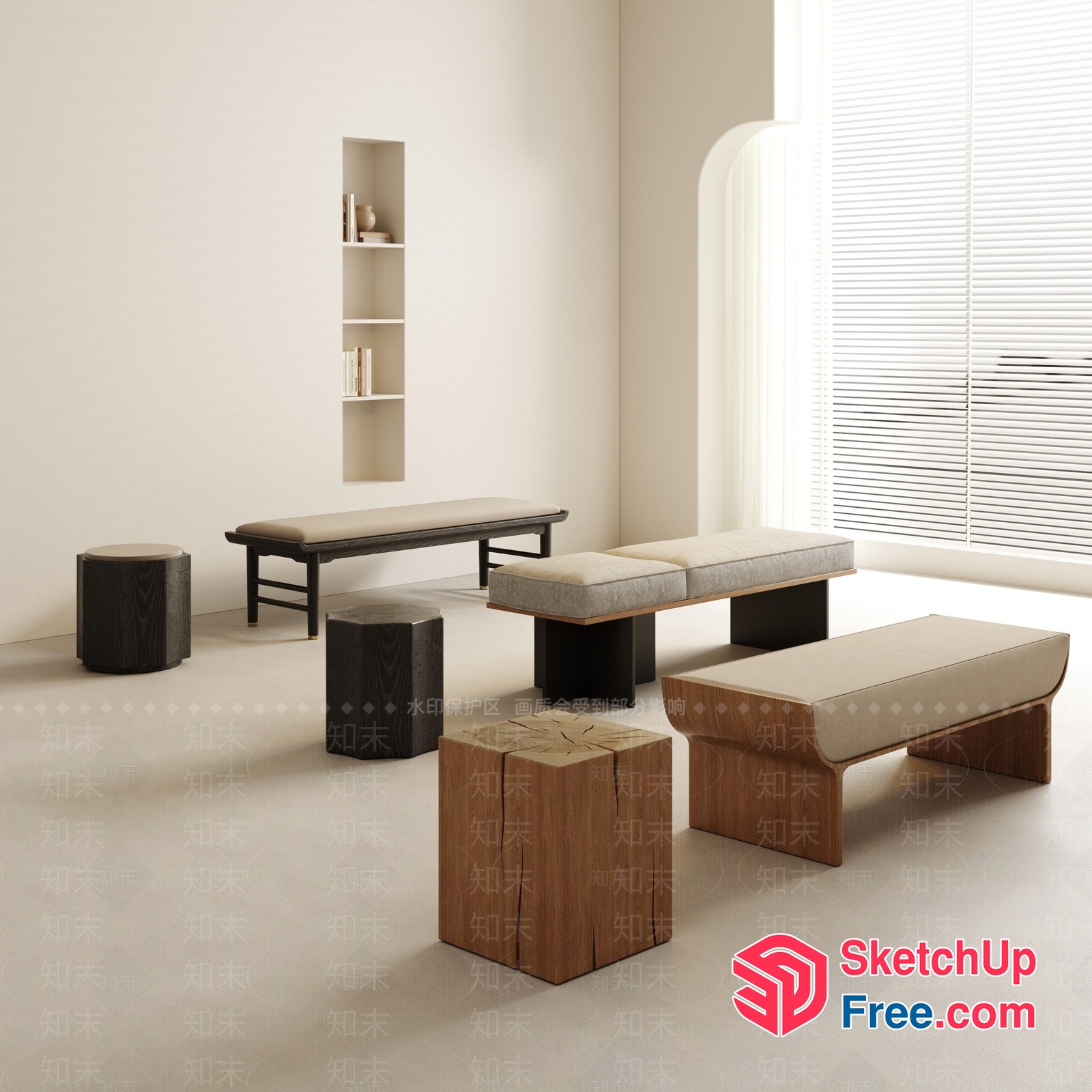 Minimalist Japanese Style Interior Decor 3D SketchUp File