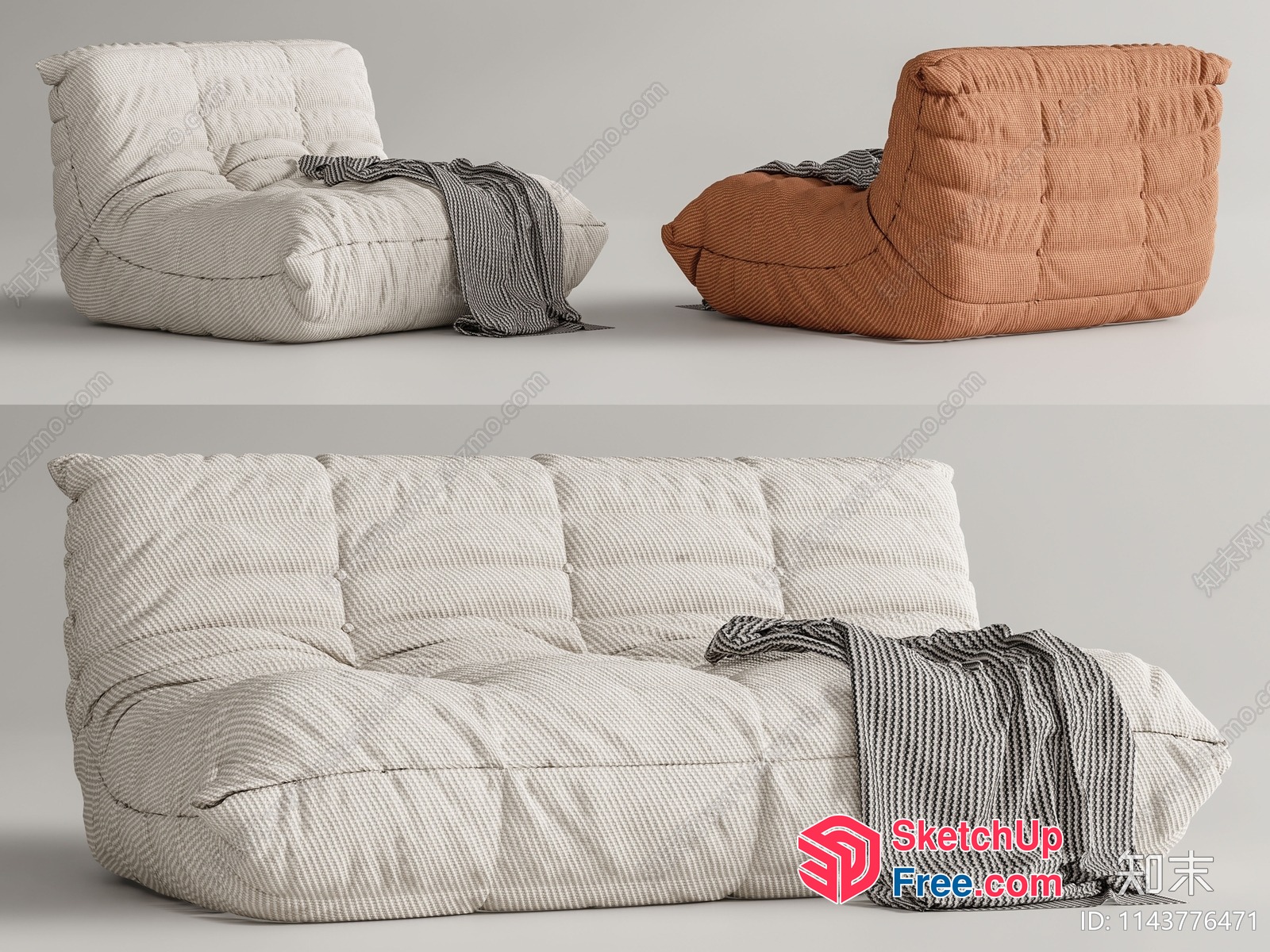 Comfortable Sofa Set 3D SketchUp File