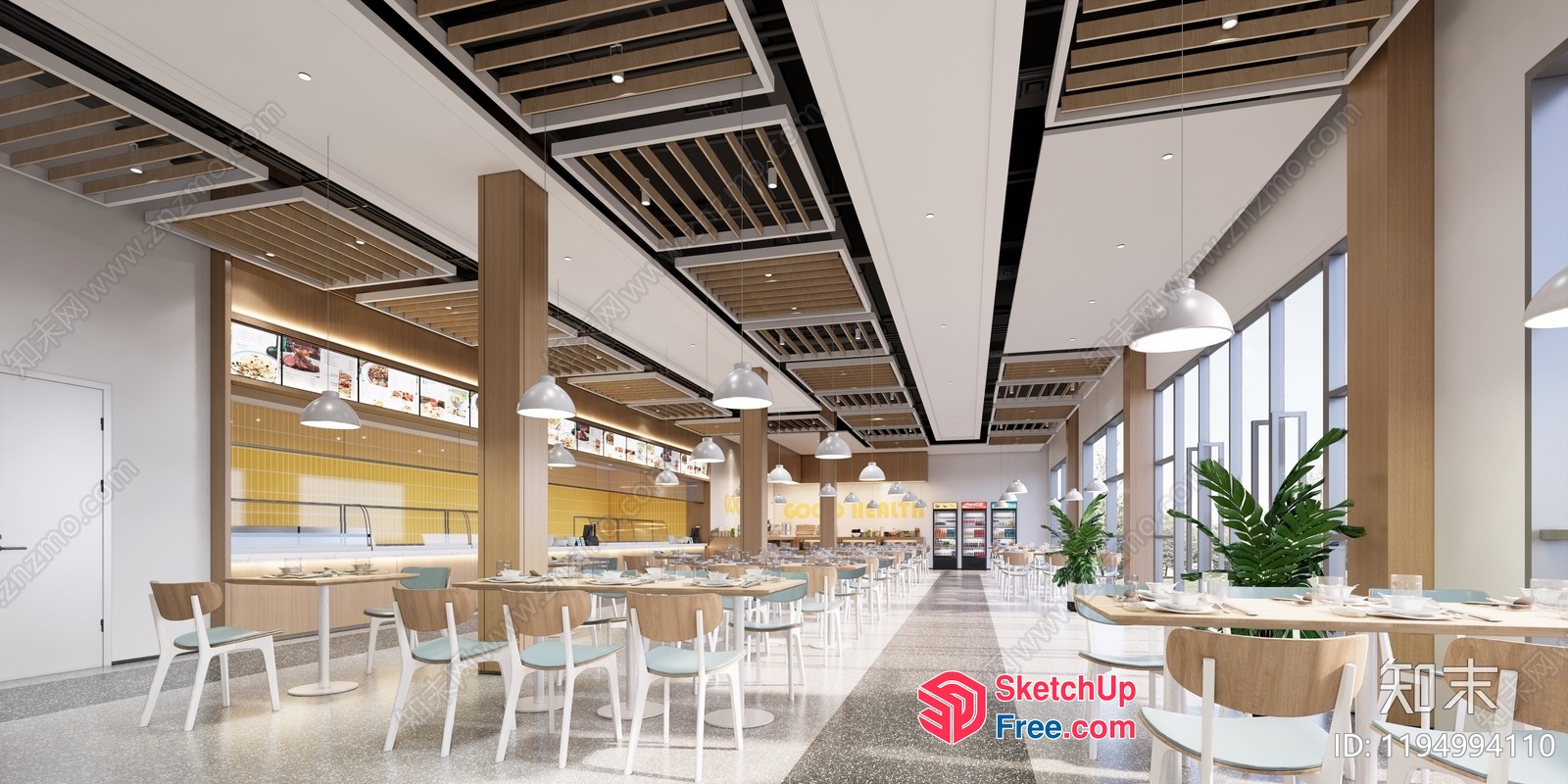 Modern Industrial Style Commercial Street Interior 3D SketchUp File