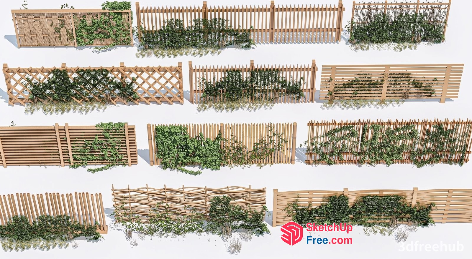 Decorative Wooden Fences And Trellises 3D SketchUp File