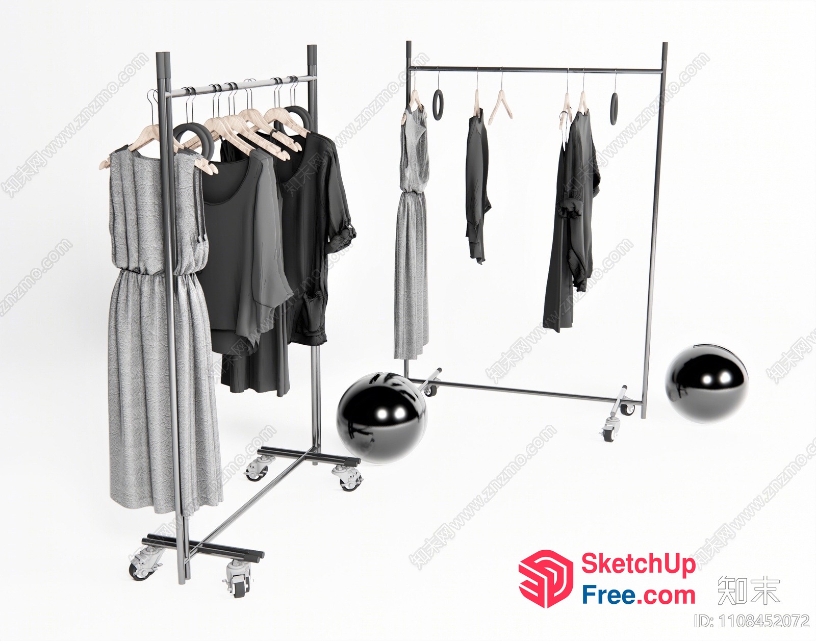 Modern Grey And Black Clothing Display 3D SketchUp File