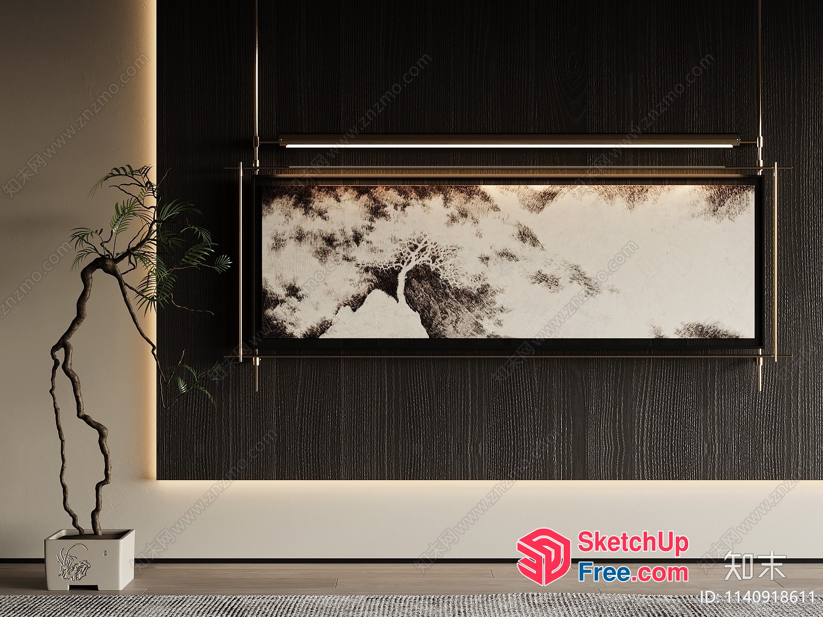 Modern Japanese-Inspired Interior Design 3D SketchUp File