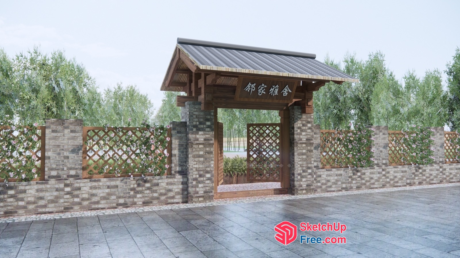 Elegant Entrance Pavilion 3D SketchUp File