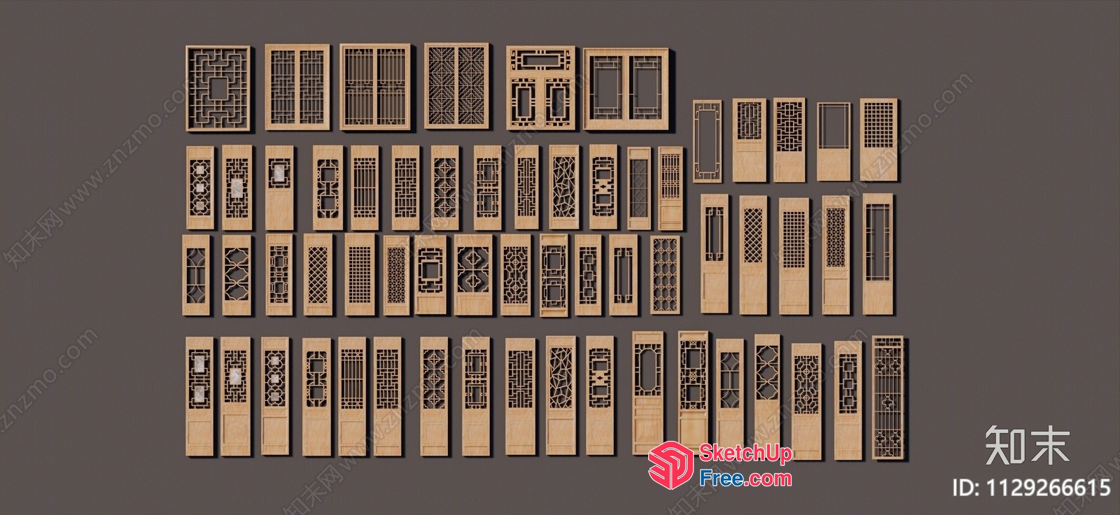 Collection Of Doors And Windows With Ornate Grills 3D SketchUp File