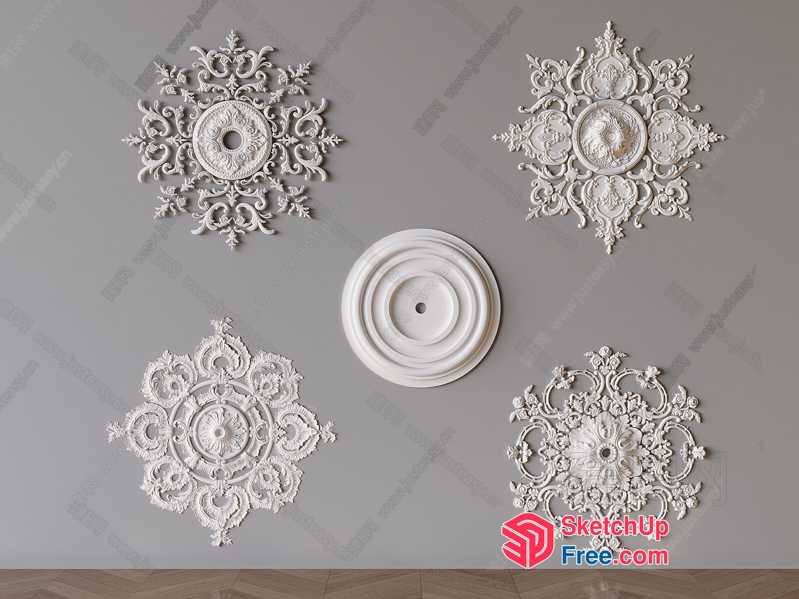 Intricate Ornate Ceiling Decorations 3D SketchUp File