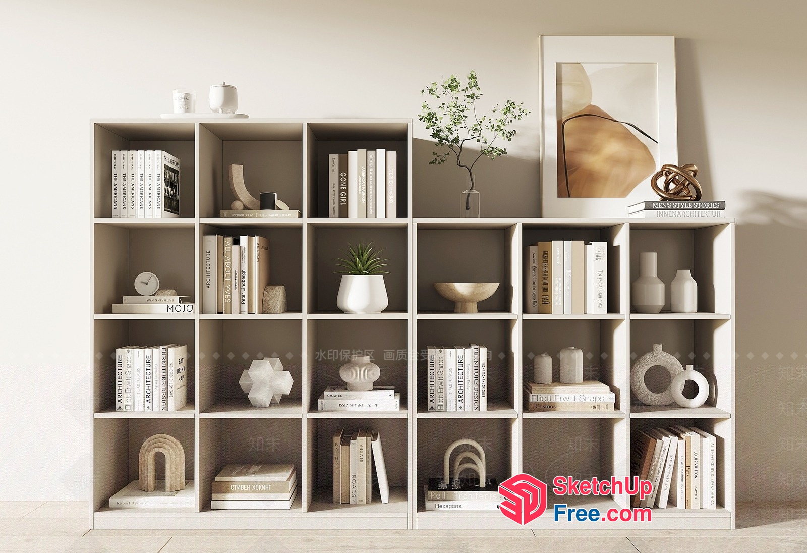 Modern Minimalist Bookcase Collection 3D SketchUp File