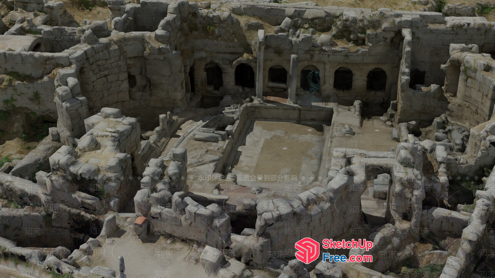 Ancient Ruins Of A Historical Structure 3D SketchUp File