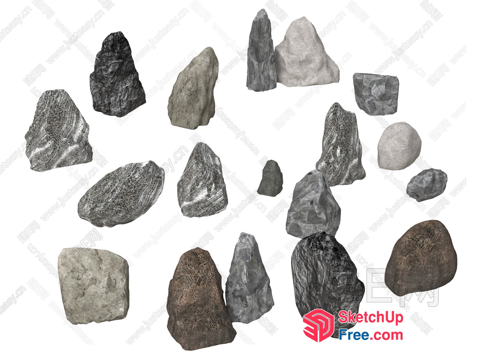 Natural Stone Decorations 3D SketchUp File
