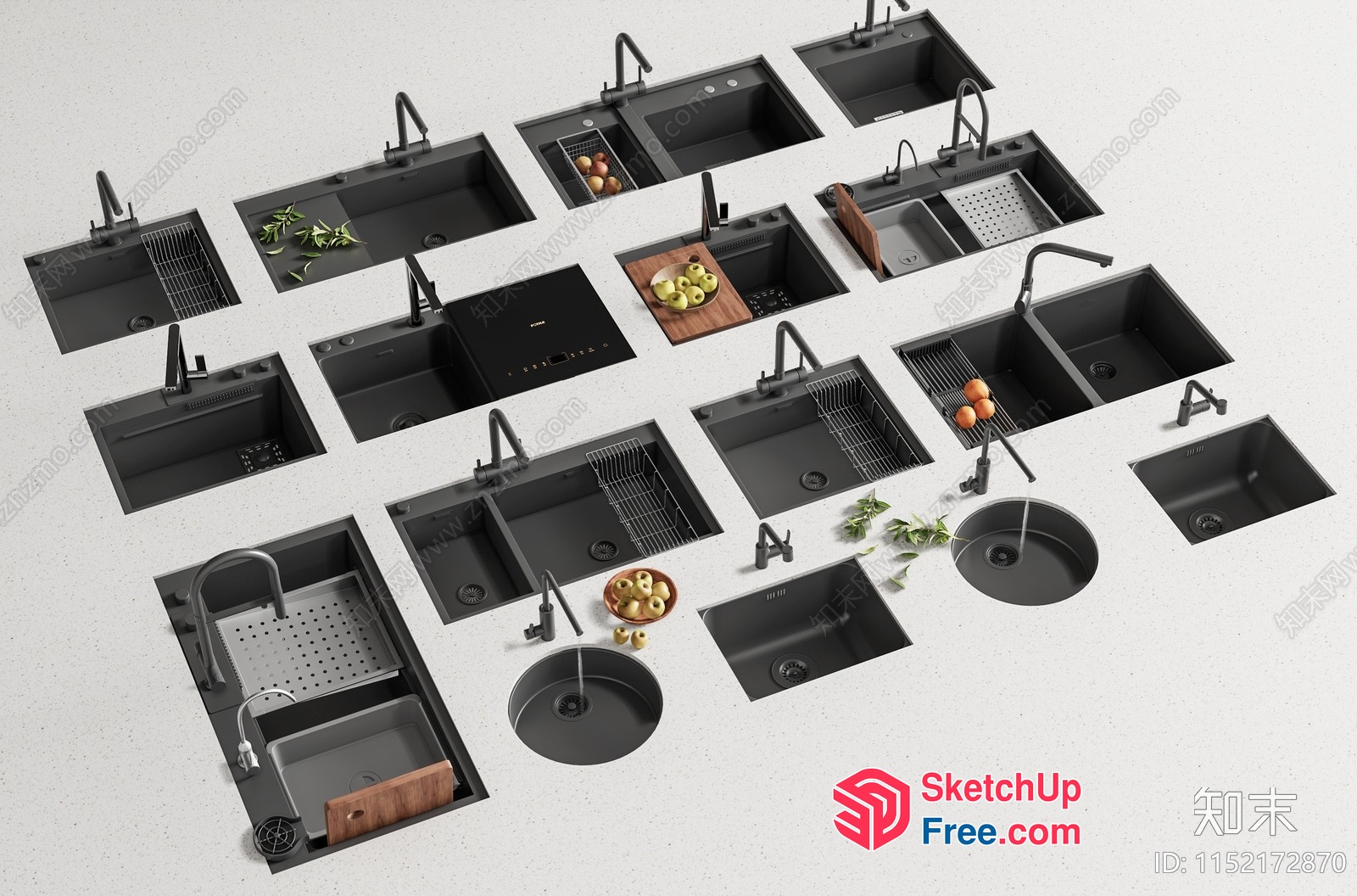 Modern Kitchen Sink Designs 3D SketchUp File