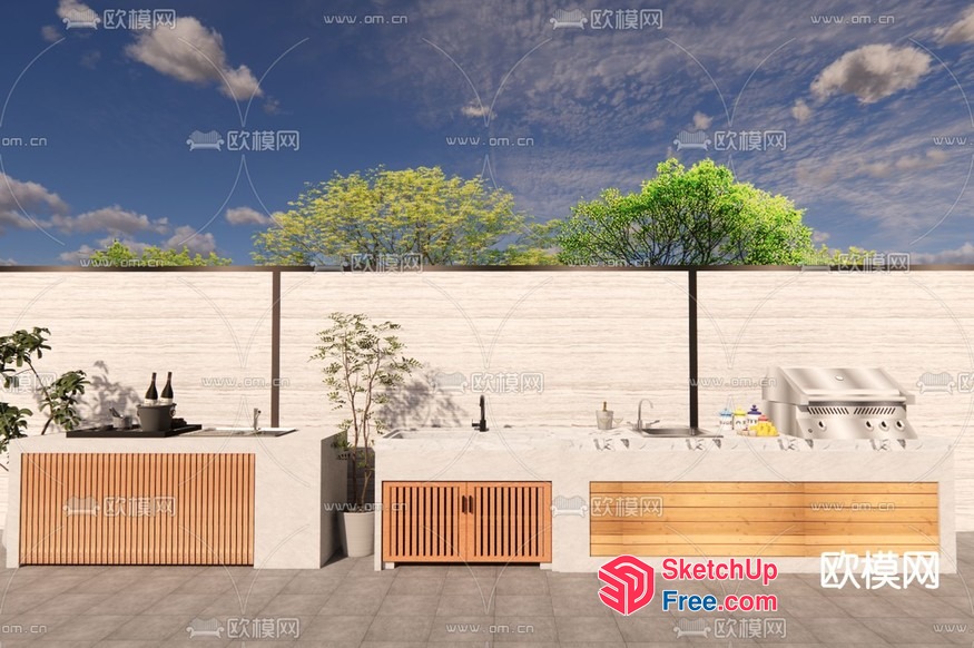Outdoor Patio Furniture And Decorations 3D SketchUp File