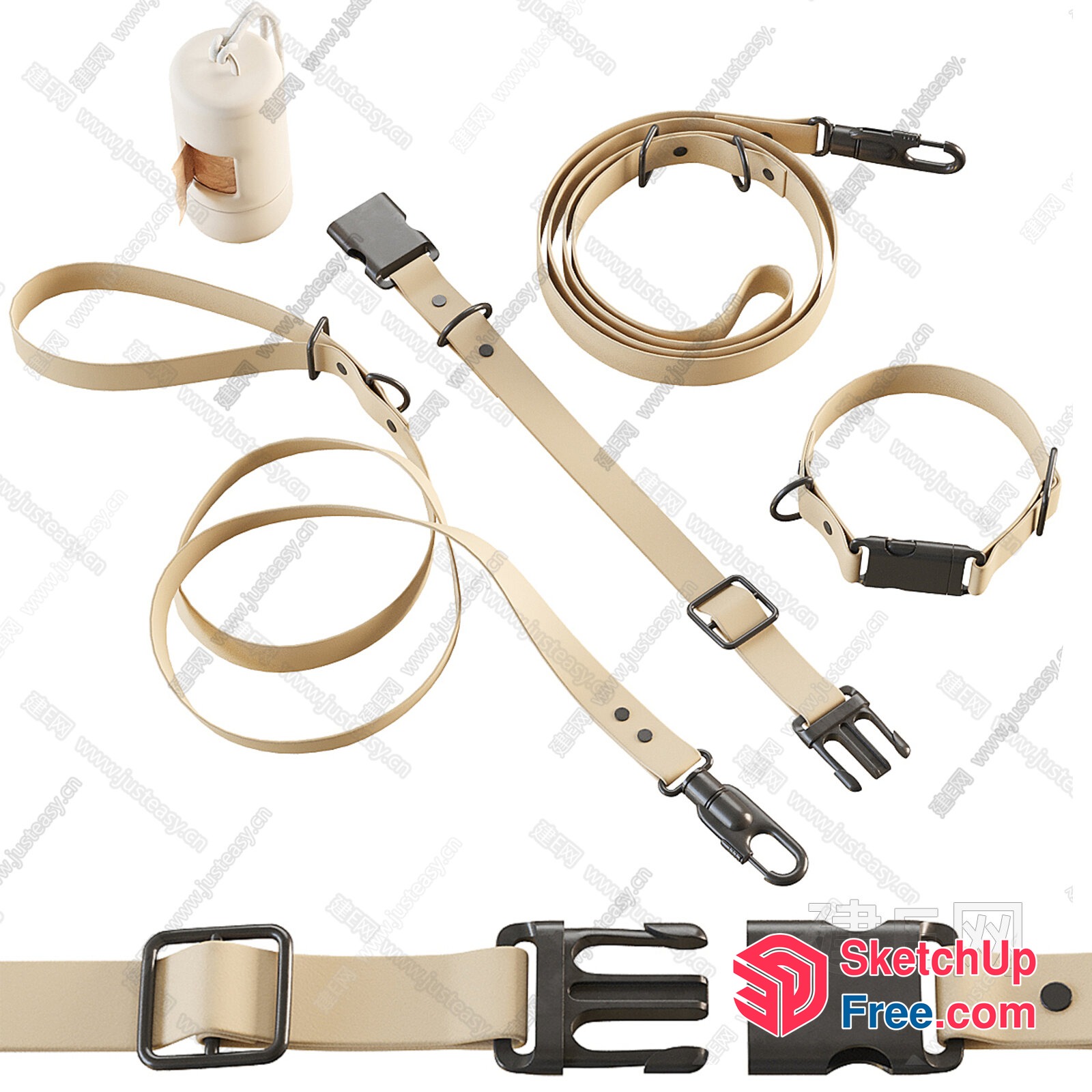 Adjustable Dog Harness And Leash Set 3D SketchUp File