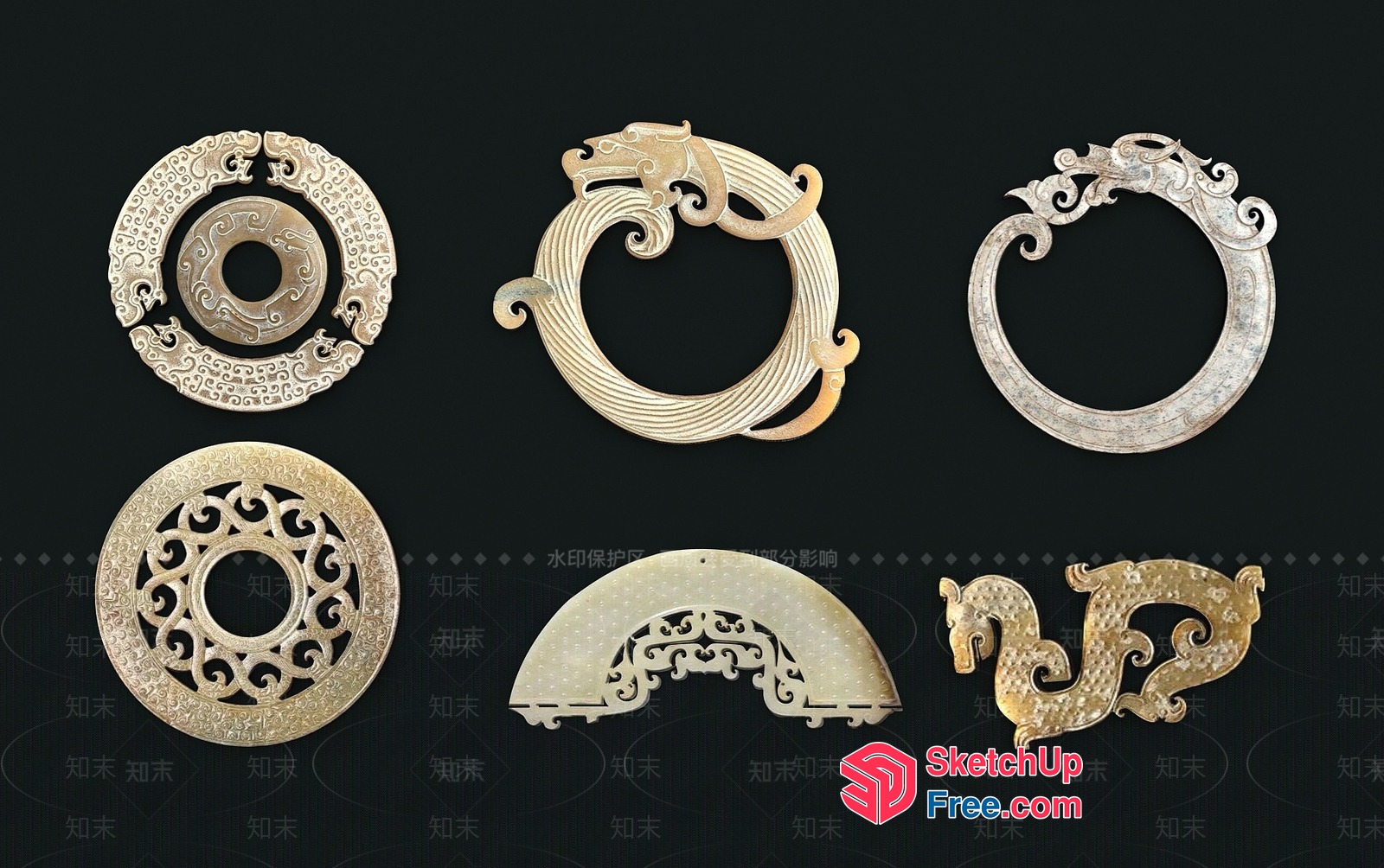 Intricate Carved Decorative Elements 3D SketchUp File