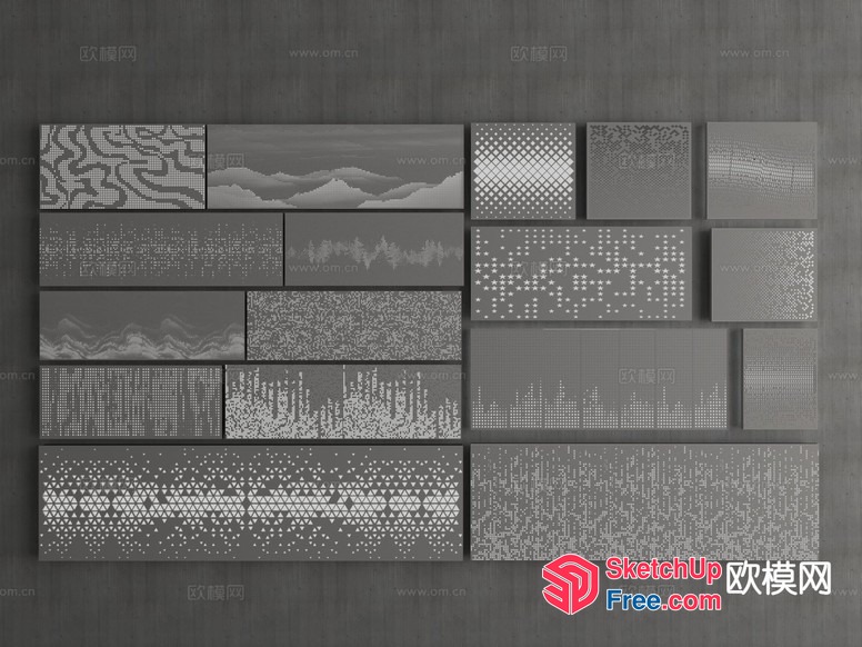 Decorative Wall Panels In Various Patterns 3D SketchUp File