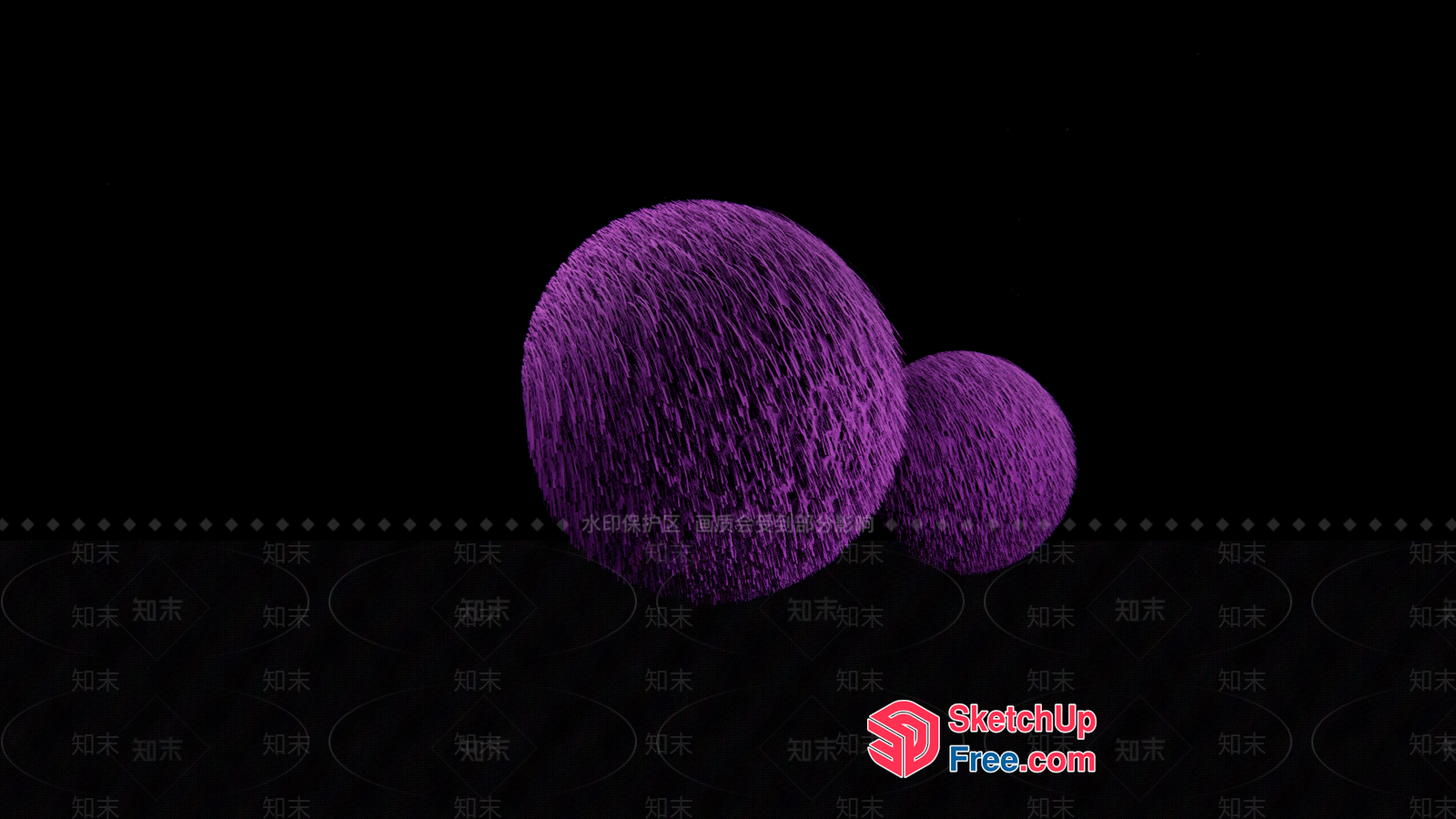 Abstract Purple Spheres On A Black Background 3D SketchUp File
