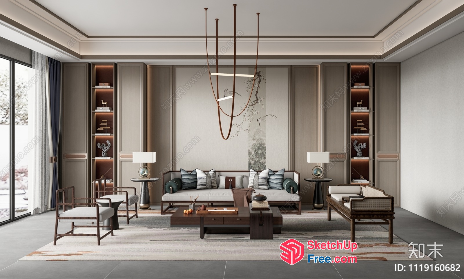 Elegant And Sophisticated Modern Living Room Interior 3D SketchUp File