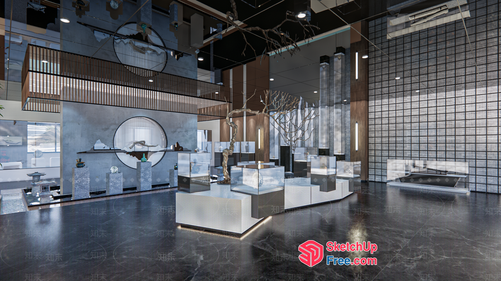Modern Japanese-Inspired Interior With Natural Elements 3D SketchUp File