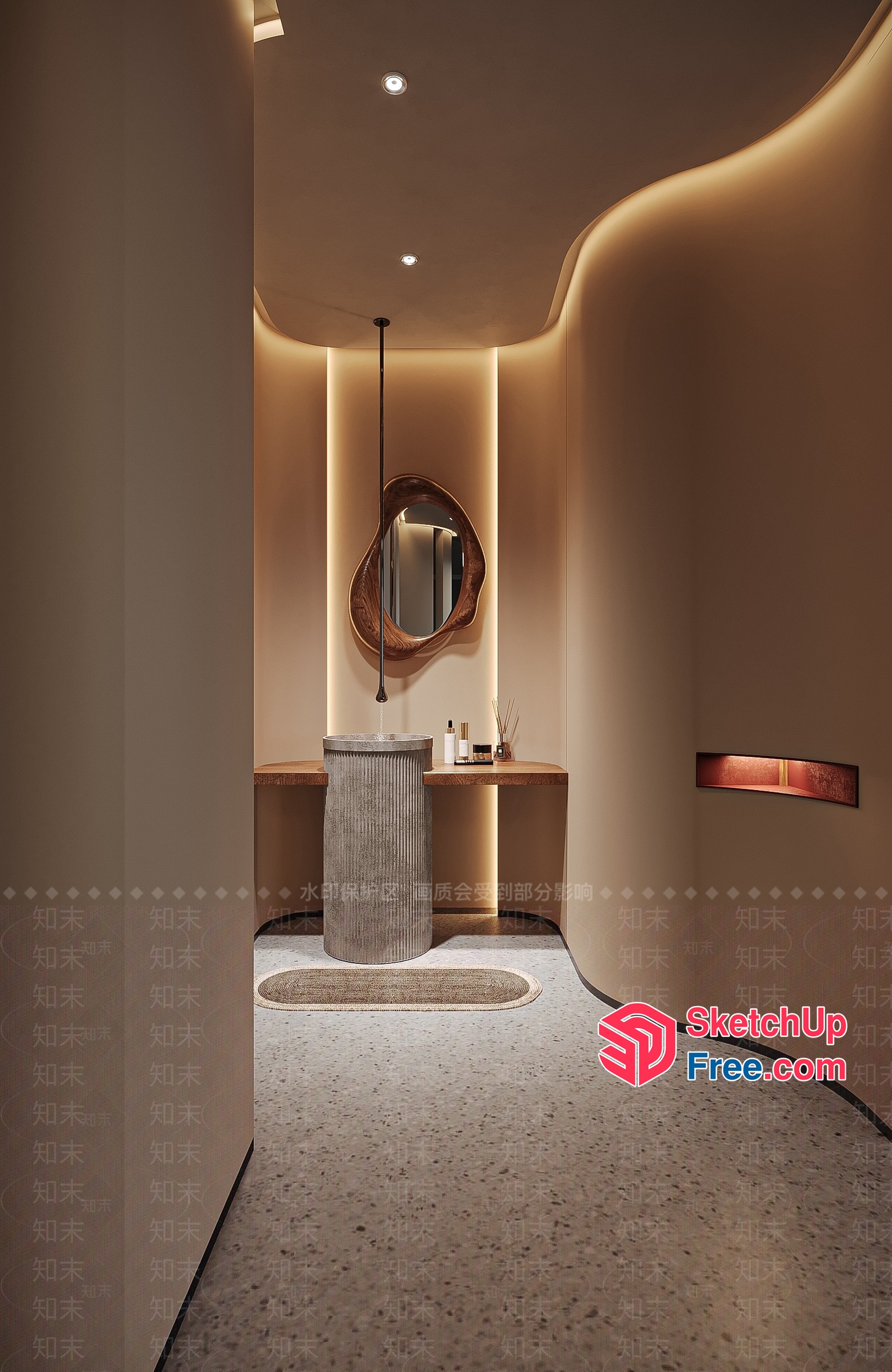 Modern, Clean, And Minimalist Bathroom Interior 3D SketchUp File