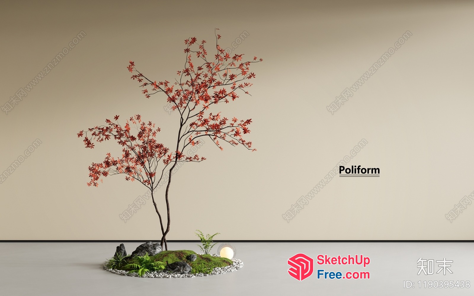 Japanese Style Wabi-Sabi Poliform Interior 3D SketchUp File
