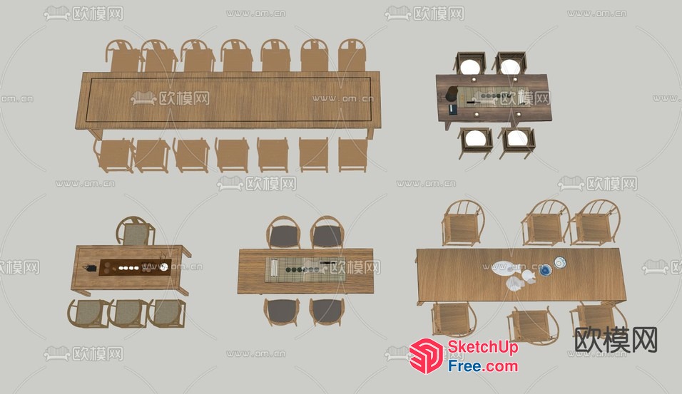 Modern Furniture Arrangement 3D SketchUp File