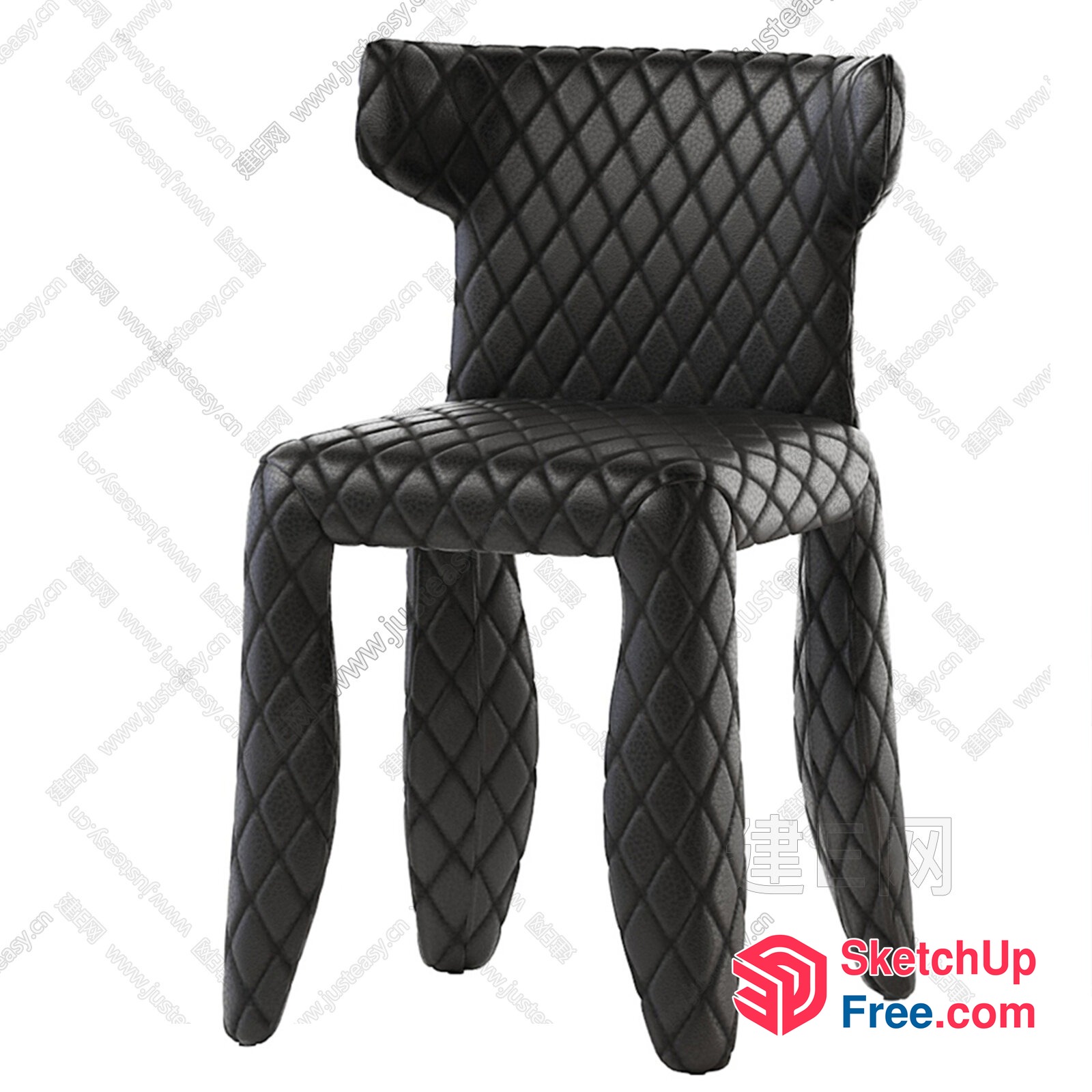 Stylish Leather Upholstered Chair 3D SketchUp File