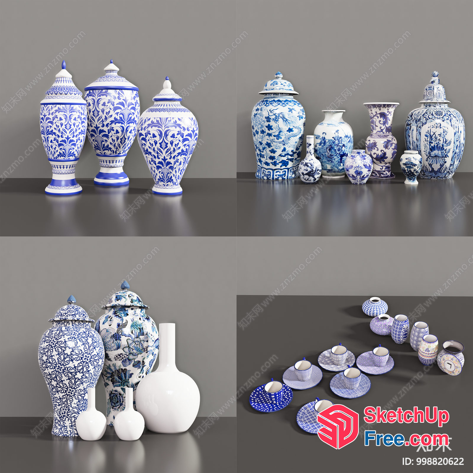 Chinese Vase Collection 3D SketchUp File