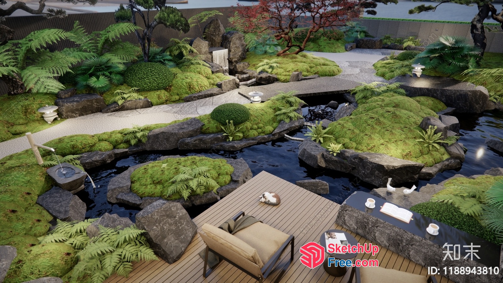 Serene Japanese Garden Oasis 3D SketchUp File