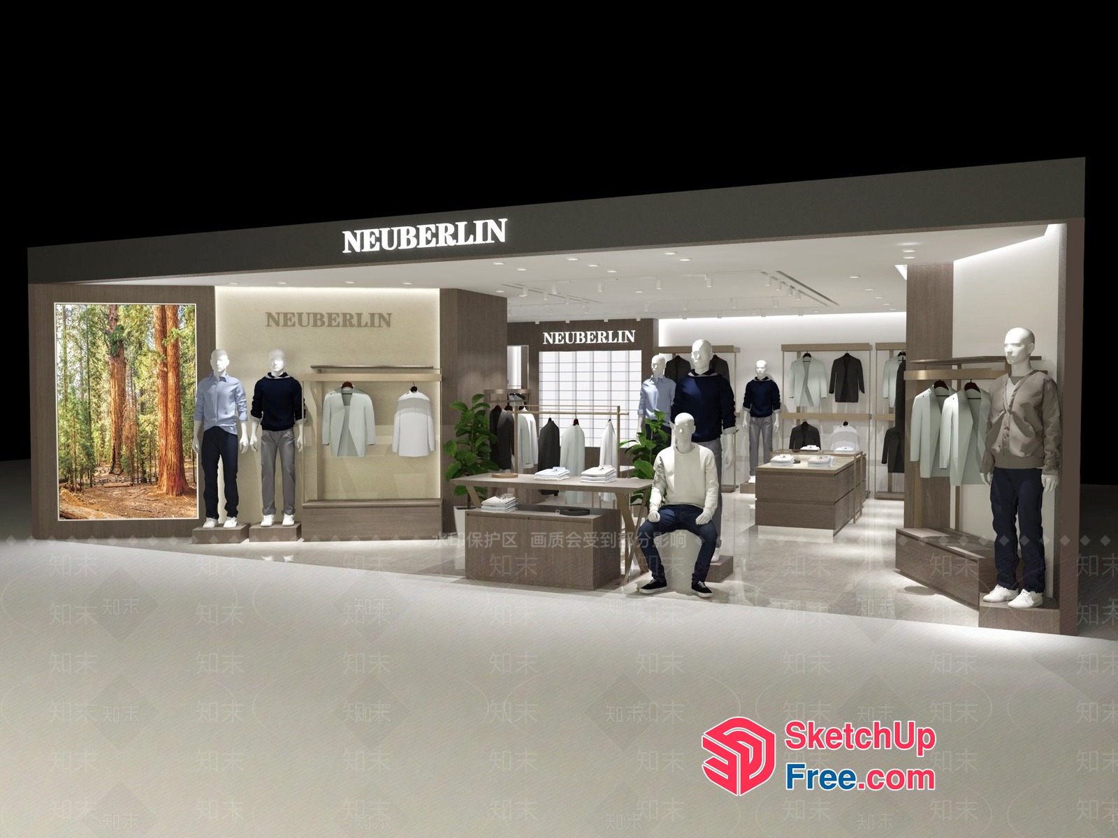 Neuberlin Luxury Fashion Store Interior 3D SketchUp File