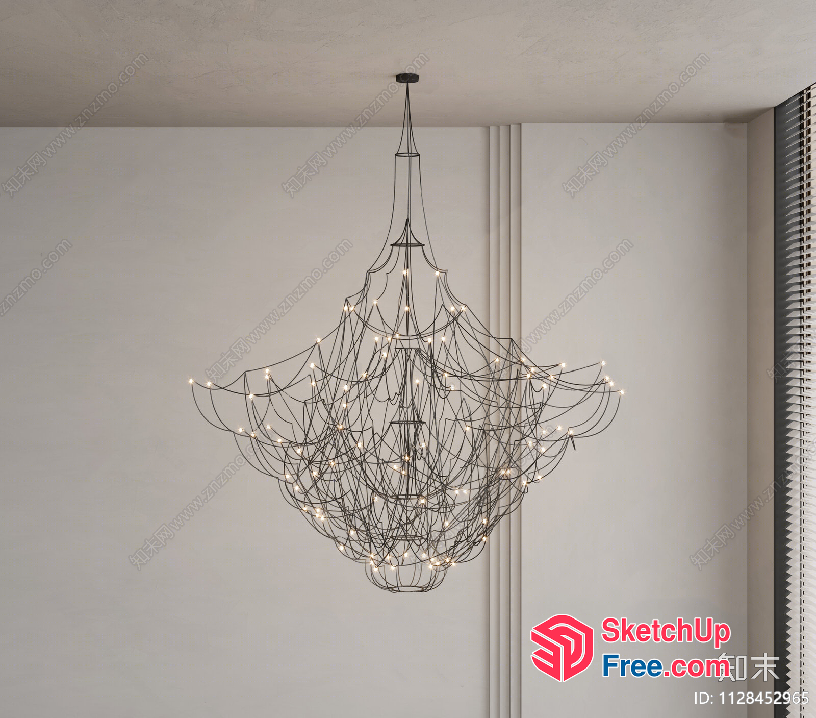 Elegant Chandelier With Delicate Lighting 3D SketchUp File