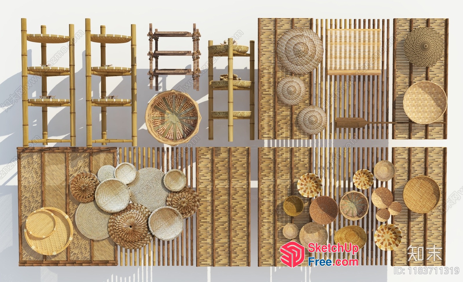 Traditional Japanese Decorative Shelf And Wall Hangings 3D SketchUp File