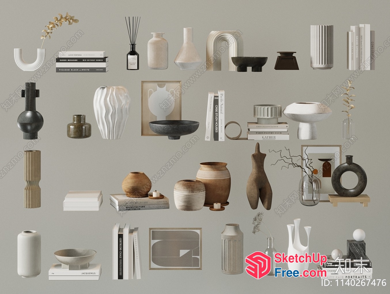 Modern Home Decor Items In Neutral Tones 3D SketchUp File
