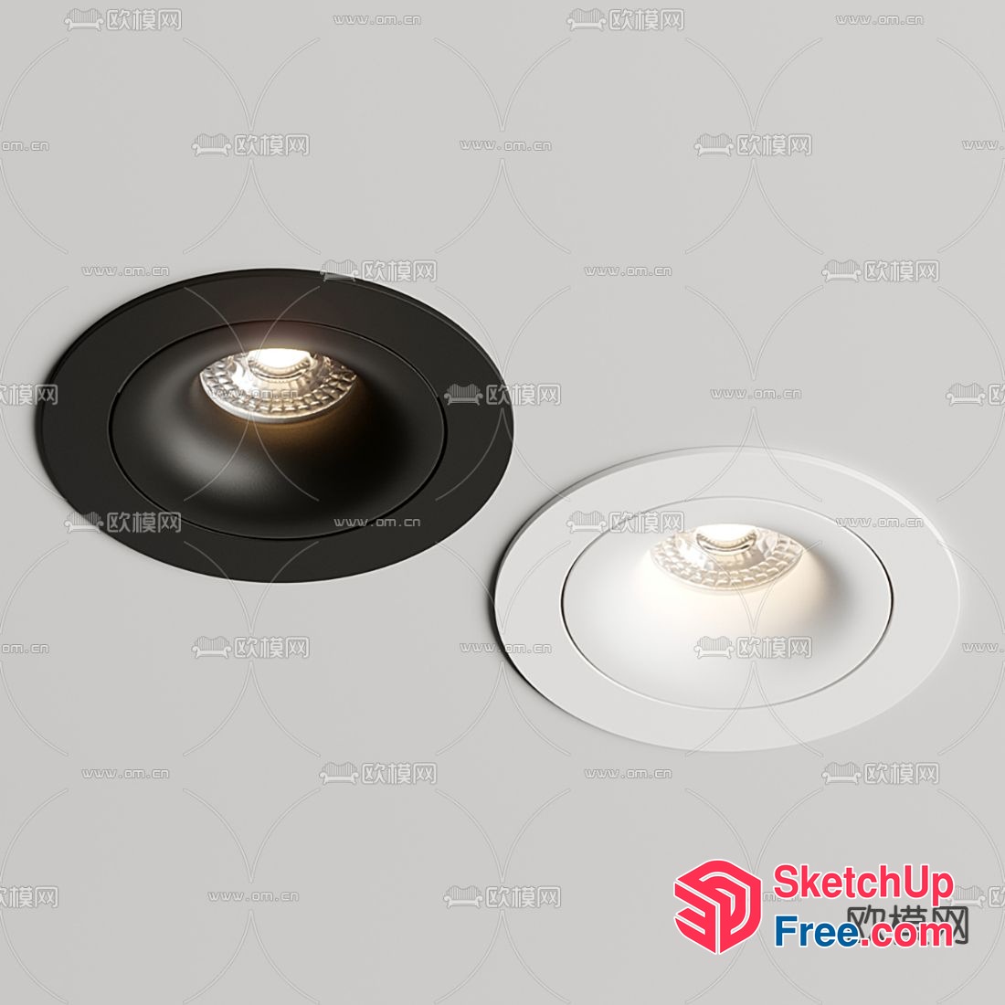 Modern Recessed Ceiling Lighting Fixtures 3D SketchUp File