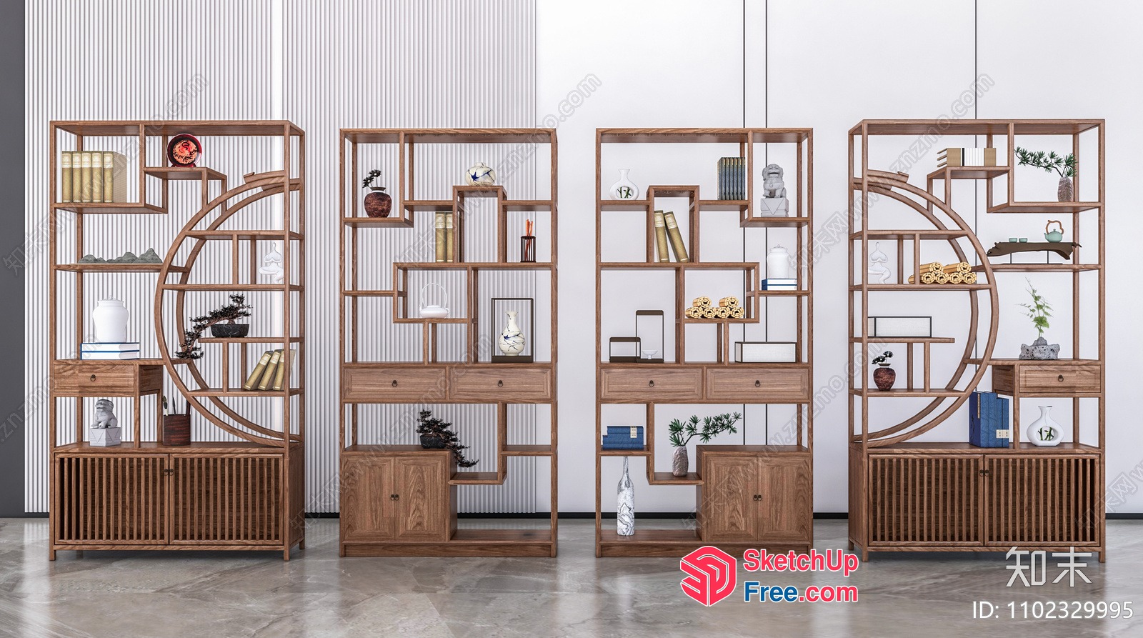 Stylish And Modern Shelving Unit 3D SketchUp File