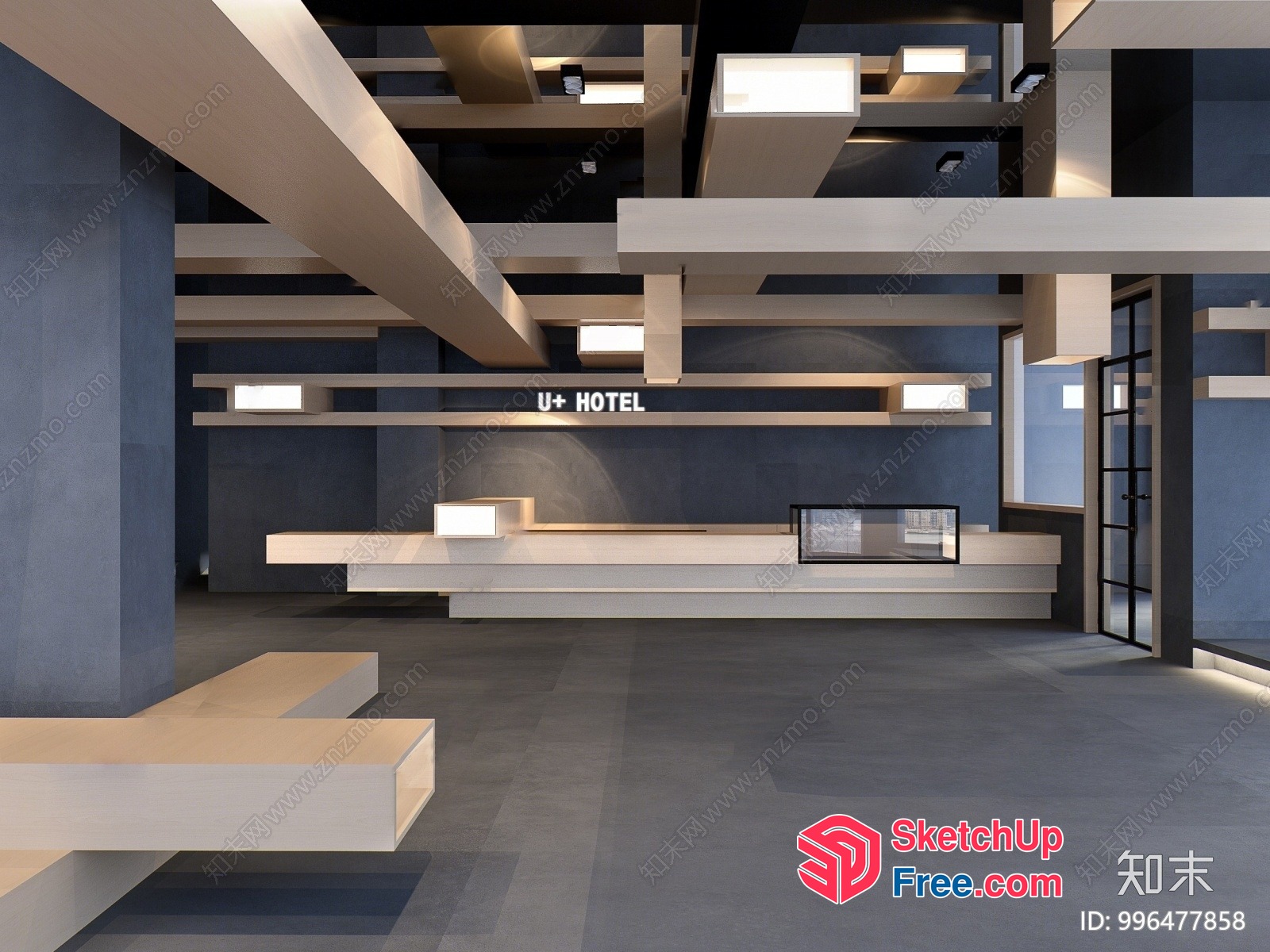 Minimalist Style Hotel Interior 3D SketchUp File