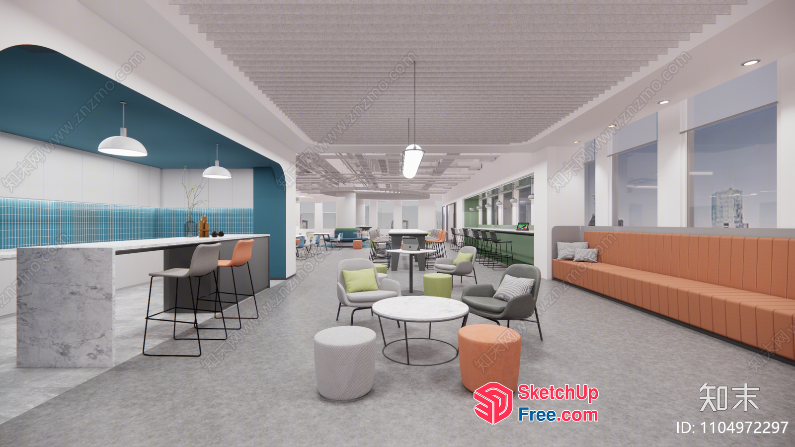 Modern Office Space With Minimalist Furniture And Natural Light 3D SketchUp File