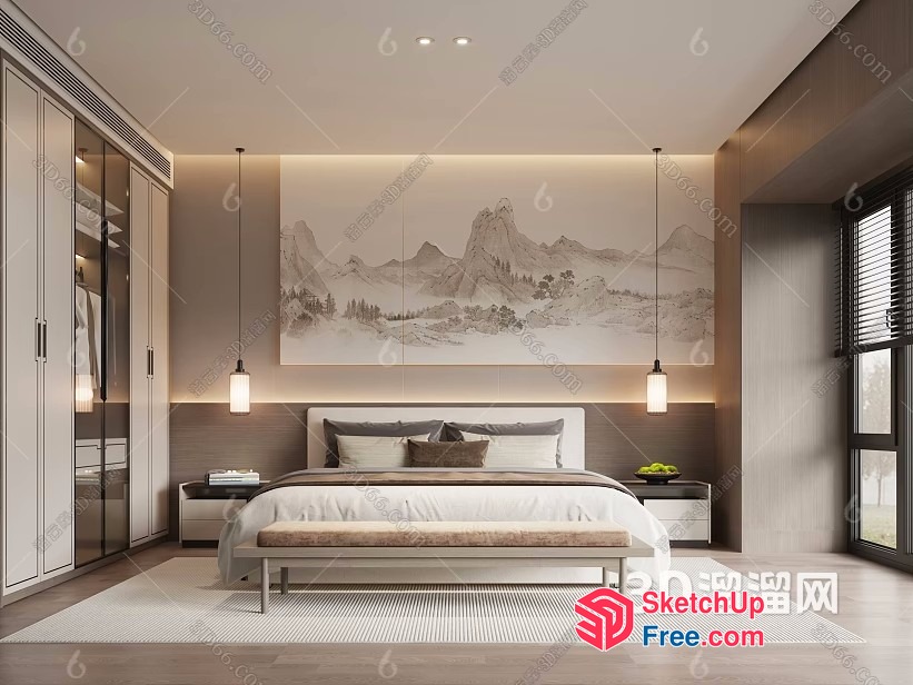 Serene Mountain Retreat 3D SketchUp File
