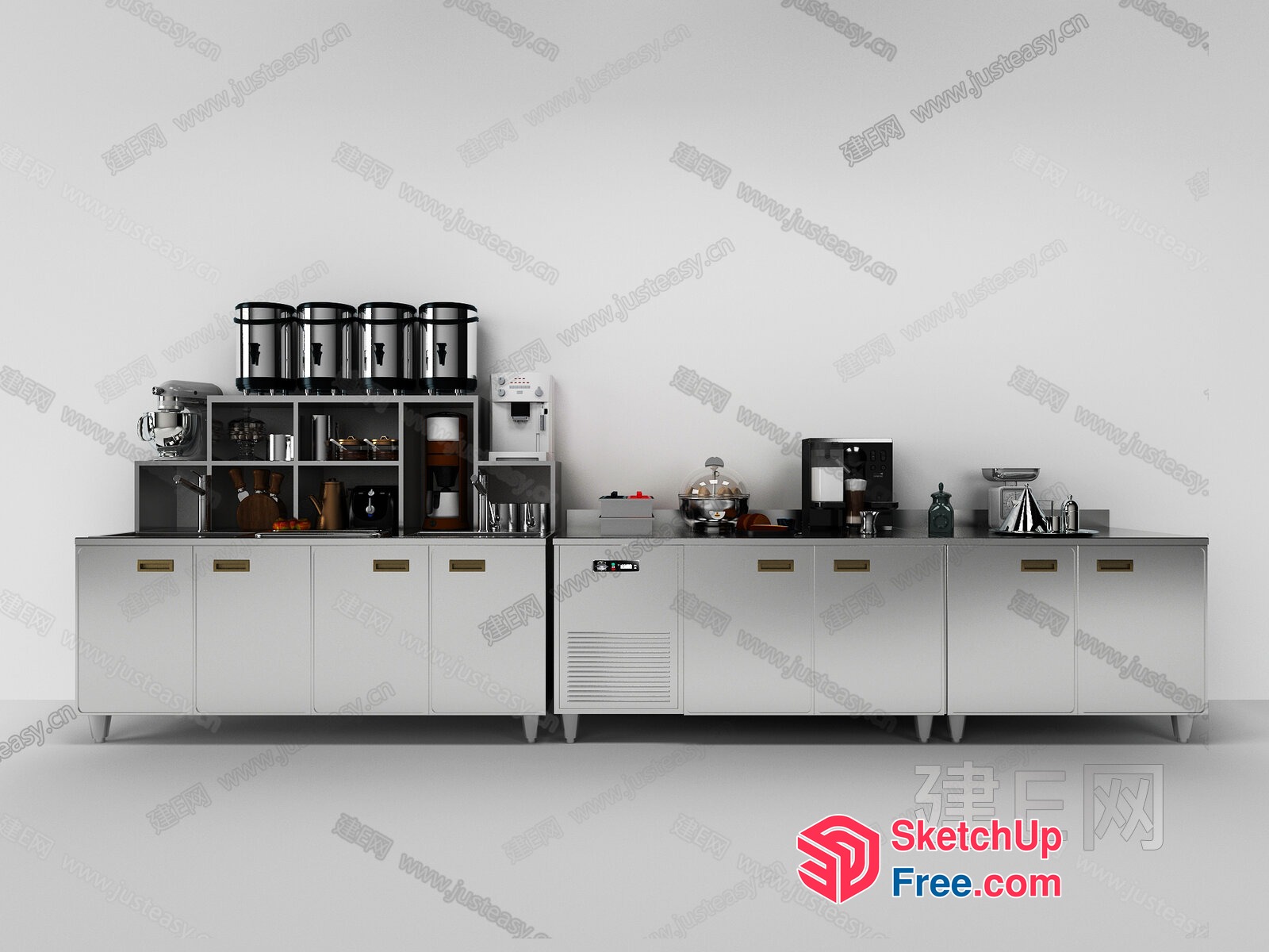 Modern Commercial Kitchen Equipment Setup 3D SketchUp File