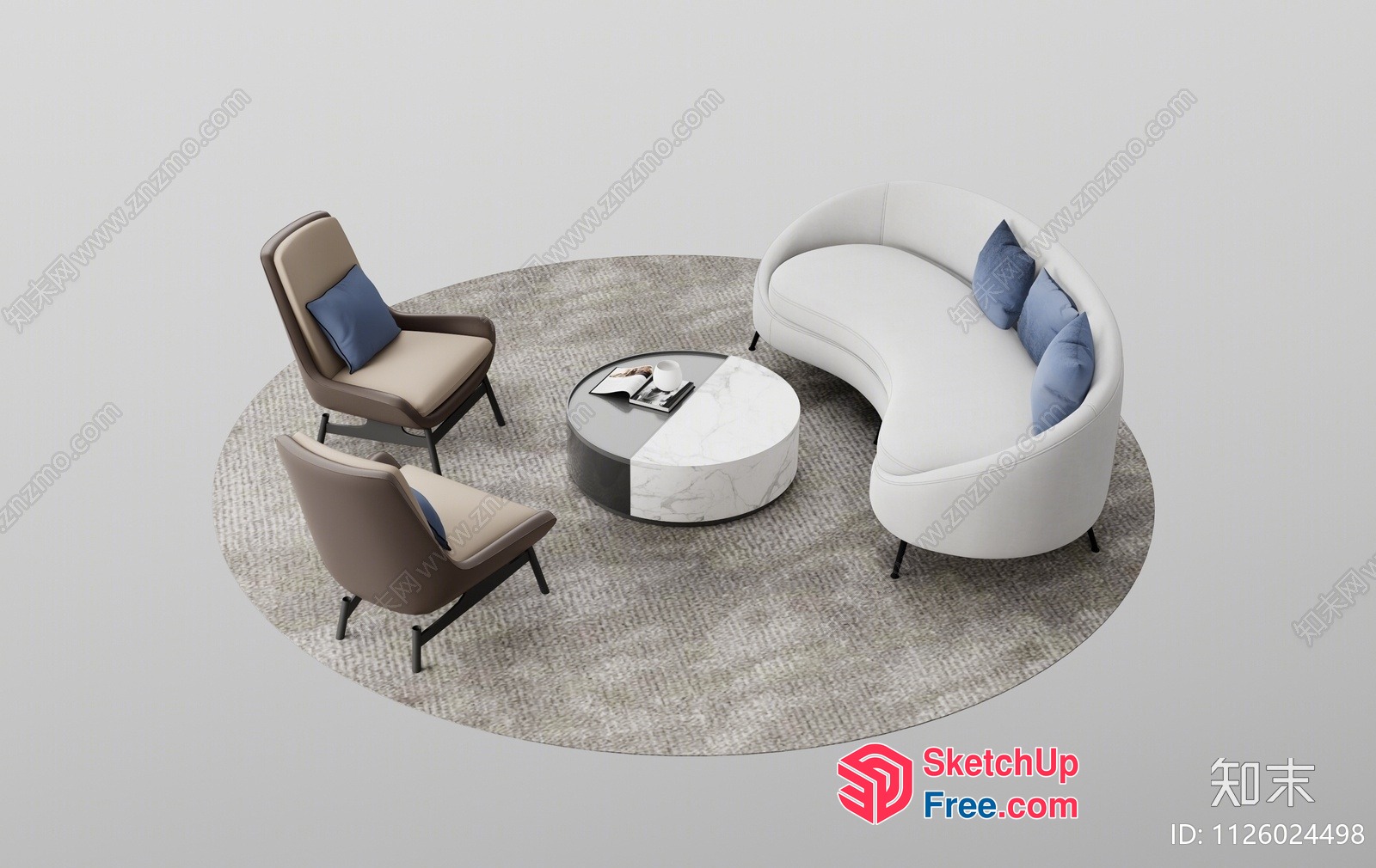 Modern Living Room Furniture Set 3D SketchUp File