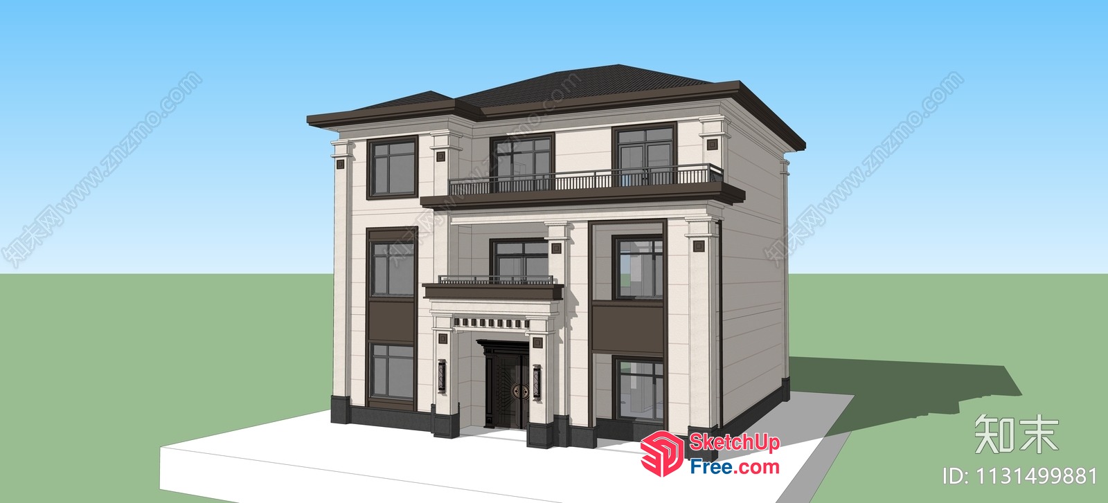 Classic European Style Villa Exterior 3D SketchUp File