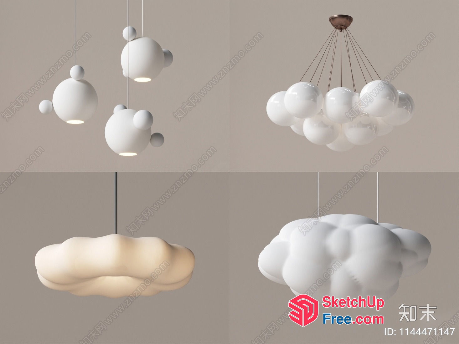 Cloudy Ceiling Light Fixtures 3D SketchUp File