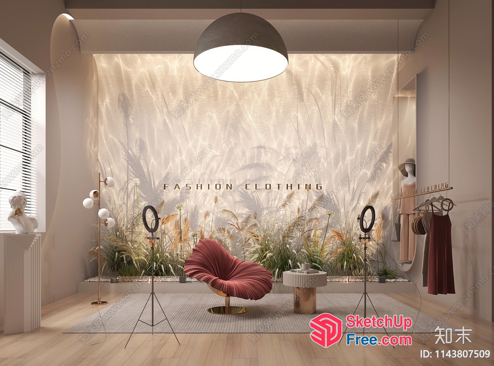 Fashionable Interior Design With Elegant Lighting 3D SketchUp File