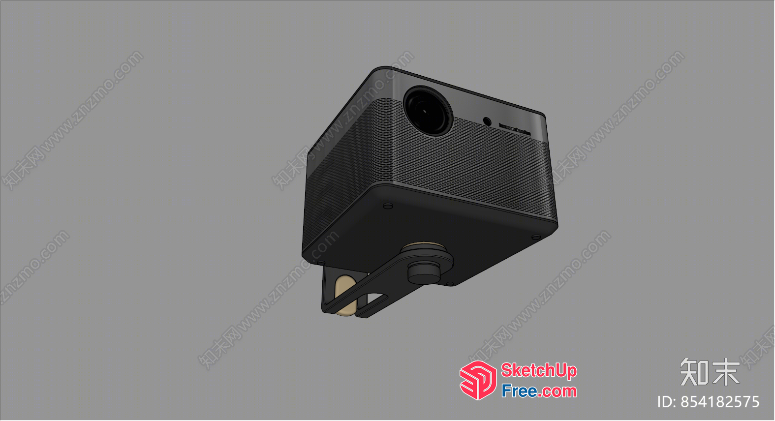 Projector On A Gray Wall 3D SketchUp File