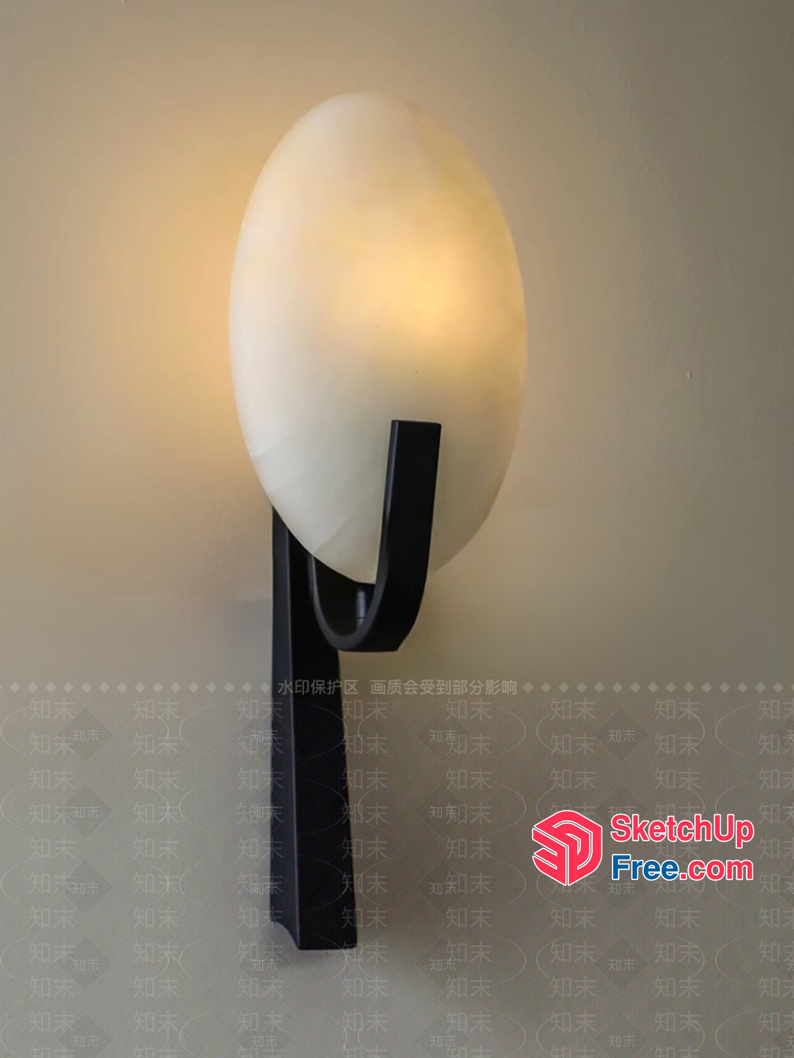 Modern Glass Oval Wall Sconce 3D SketchUp File