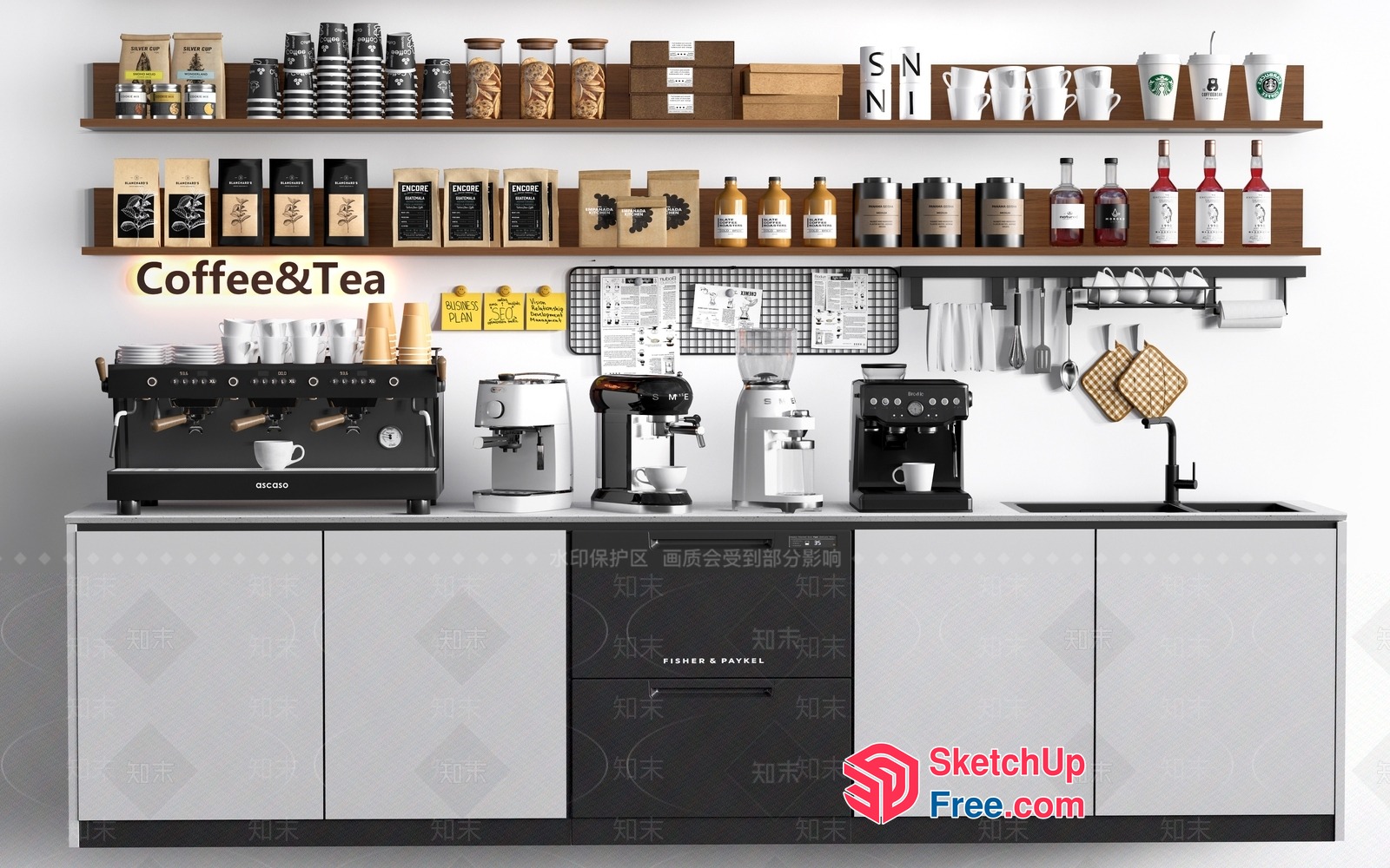Coffee And Tea Bar Interior 3D SketchUp File