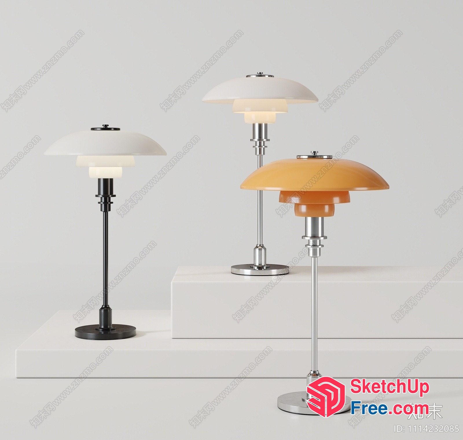 Table Lamps In Creamy Style 3D SketchUp File
