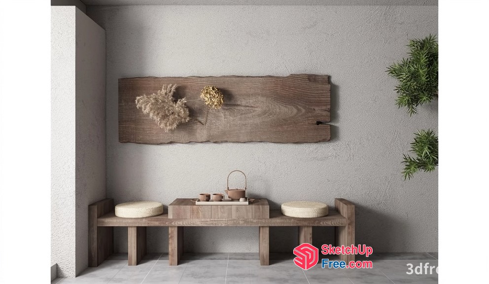 Minimalist Japanese Style Interior Decor 3D SketchUp File