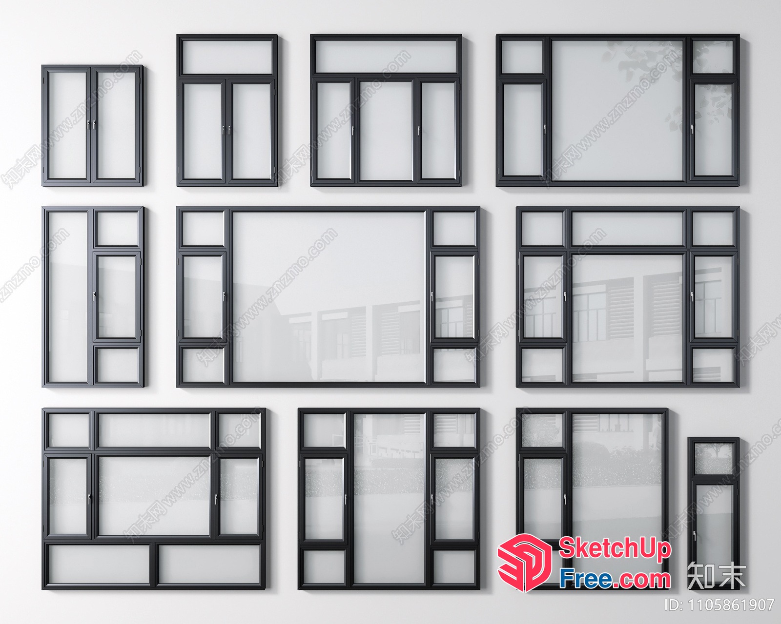 Windows In Various Styles And Sizes 3D SketchUp File