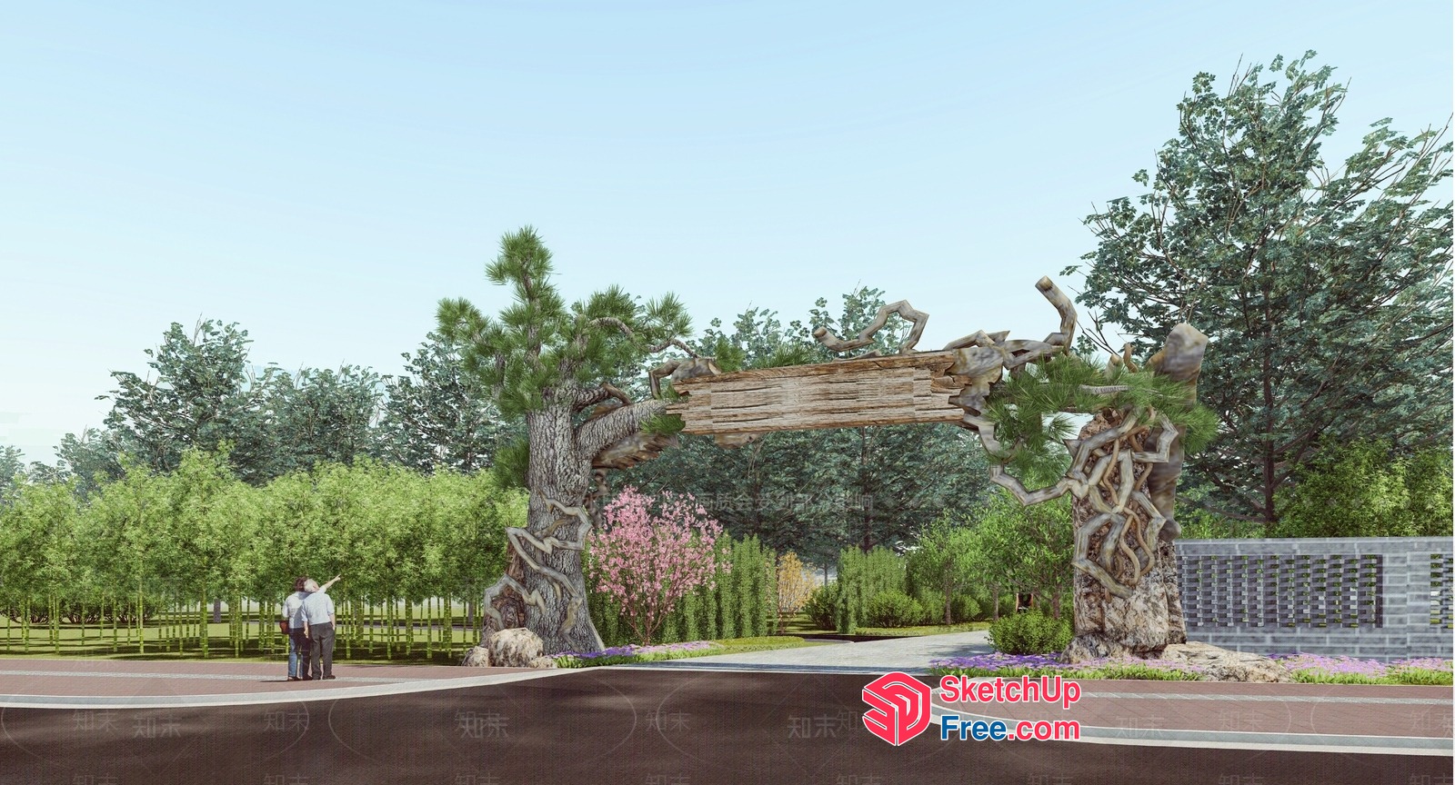 Natural Tree Entrance Arch 3D SketchUp File