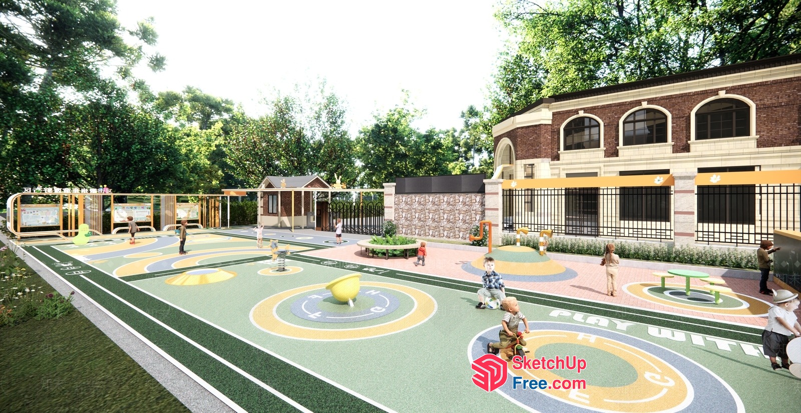 Vibrant Outdoor Play Area For Children 3D SketchUp File